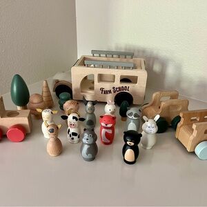 Hearth & Hand Wooden Farm School Play Set